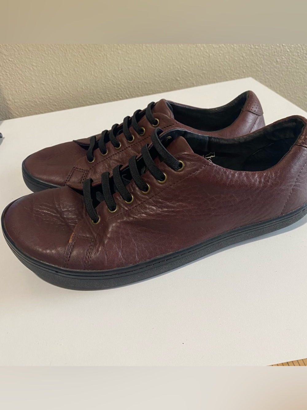 Birchbury Bramfords Red Brown Leather Casual Shoes Sneakers Sz 9 Classic Preppy